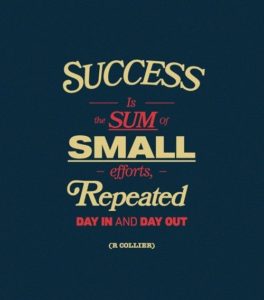 Success is sum small effort repeated, day in and day out - quote