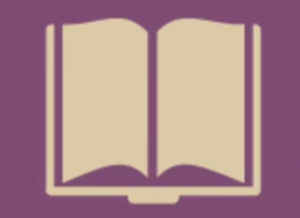 Purple background with open book.